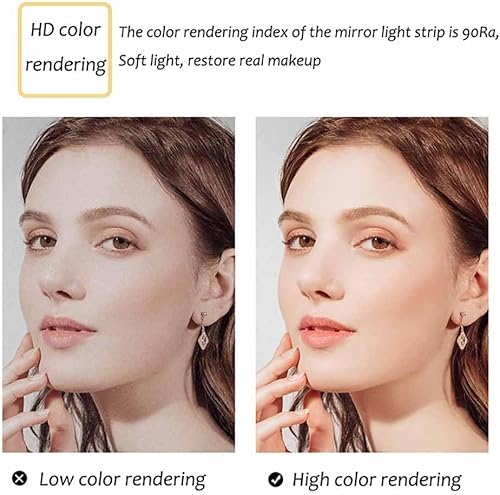 Miniatura 8 de Espejo de baño LED de 40 pulgadas, espejo de tocador de baño de media luna, antiempañamiento, espejo de pared con luces, espejo semicírculo de luz