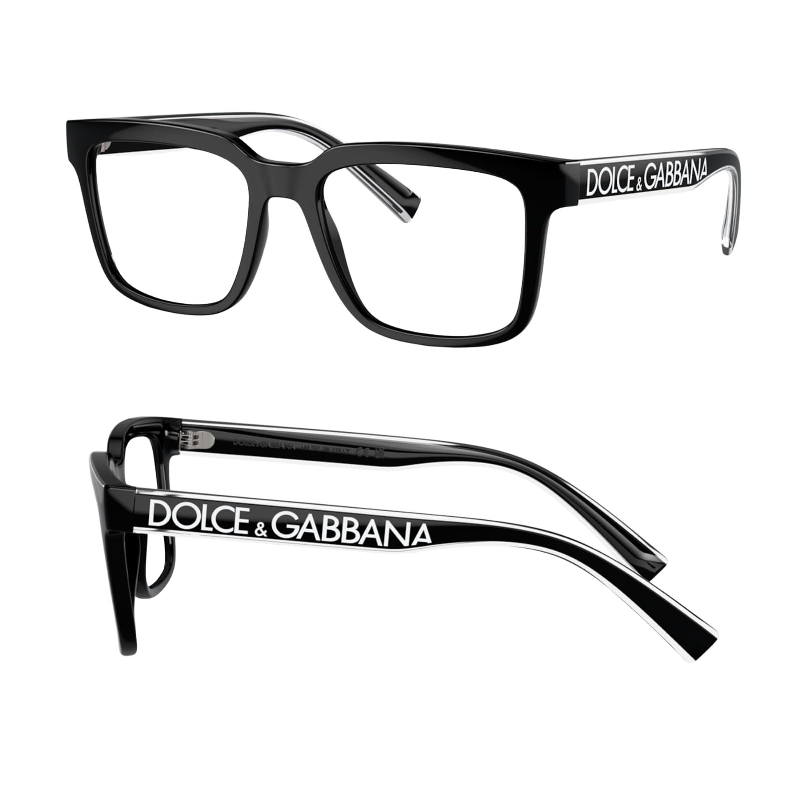 DOLCE & GABBANA DG5101 Square Shape Oversize Lettering Logo Eyeglasses with Luxury Eyewear Kit
