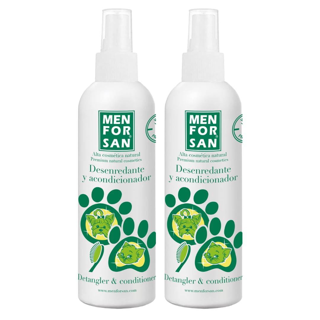 MENFORSAN Detangler and Conditioner for Dogs and Cats, Pleasant, Transparent, 125 ml (Pack of 2)