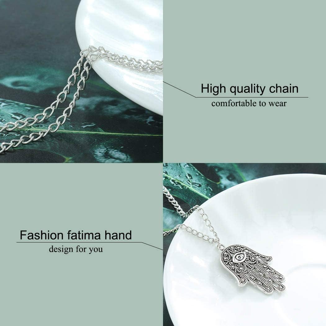 Miniatura 4 de CanB Pendant Chain Necklace Hamsa Fatima Hand Drop Necklace Evil eye Fashion Jewelry Necklace for Women and Girls