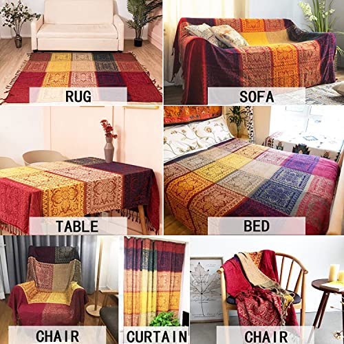 VANJOROY Bohemian Large Sofa Large Throw Blanket with Tassels for 2 3 Seater Settees - Image 4