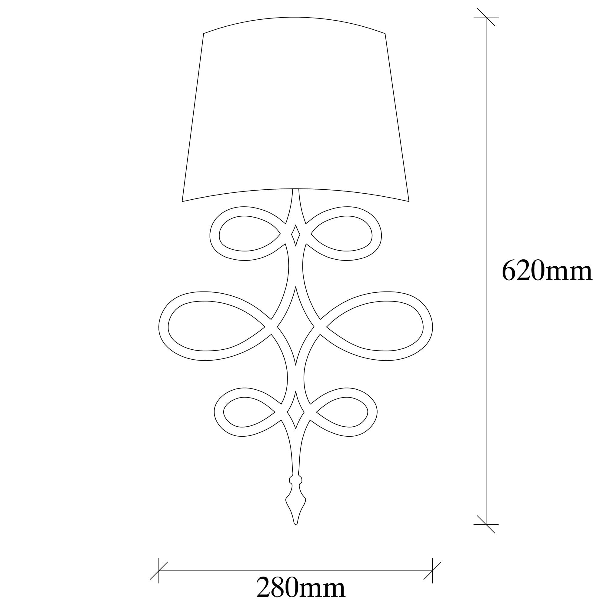 WELL HOME MOBILIARIO & DECORACIÓN Applique da parete, metallo, nero, 15 x 28 x 62, attacco e 27 max 40 w