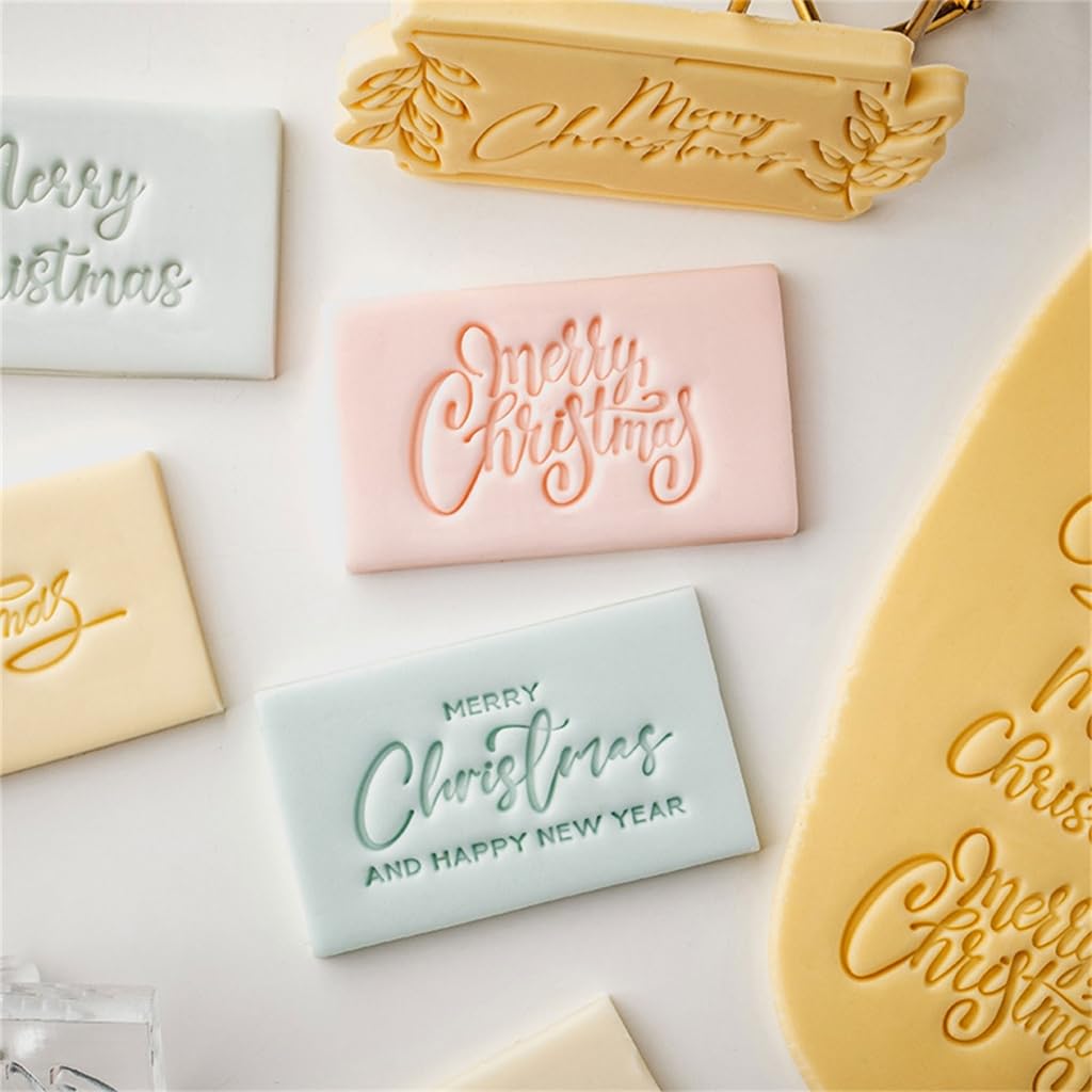 Stampo Biscotti Natale Con Scritta Buon Natale - Acrilico Alimentare Per Dolci Festivi