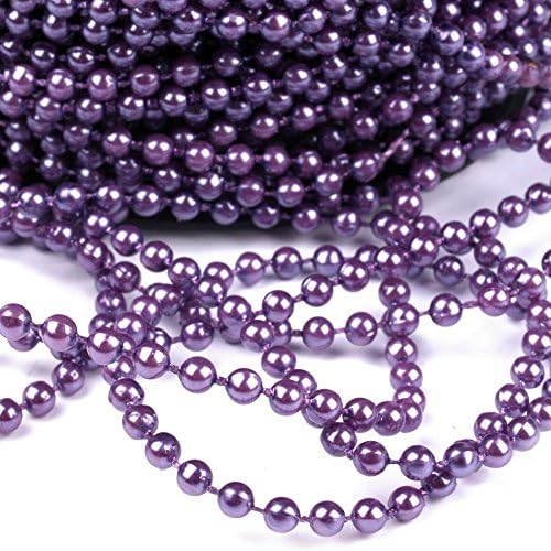 2 m 10 m Christmas Wedding Table Decoration 30 m Beads 4 mm Beaded Pearl Garland Pearl Cord by The Metre, mauve, 2 m