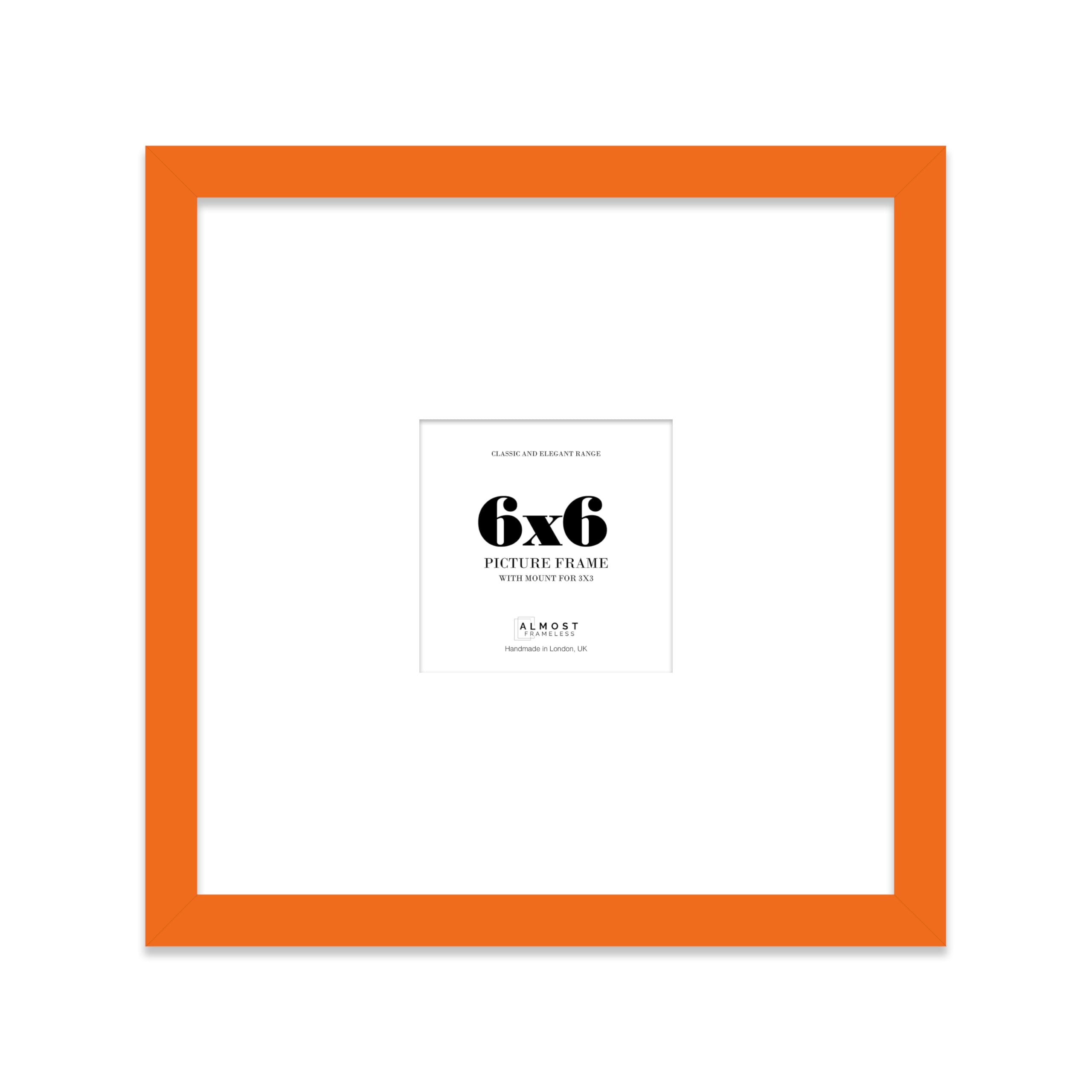 6X6" Orange Picture Frame6X6" Square Frame With 3X3" Mount For 6X6"/3X3" Pictures Moderrn Style Thin Edge1 Pack from B&Q