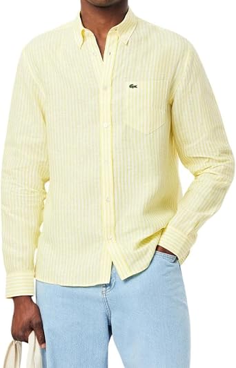 Lacoste Mens Regular Fit Linen Shirt