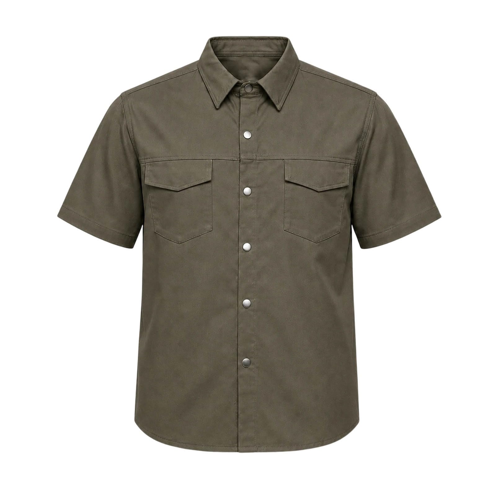 Tuta da jogging da uomo, pantaloni cargo corti | Camicia da lavoro da uomo con abbottonatura, multitasche, robusta, per giardinaggio, fai da te, all'aperto, leggera e comoda