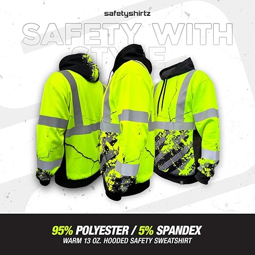 Miniatura 4 de SafetyShirtz SS360 American Grit Sudadera con capucha ANSI Clase 3, Amarillo