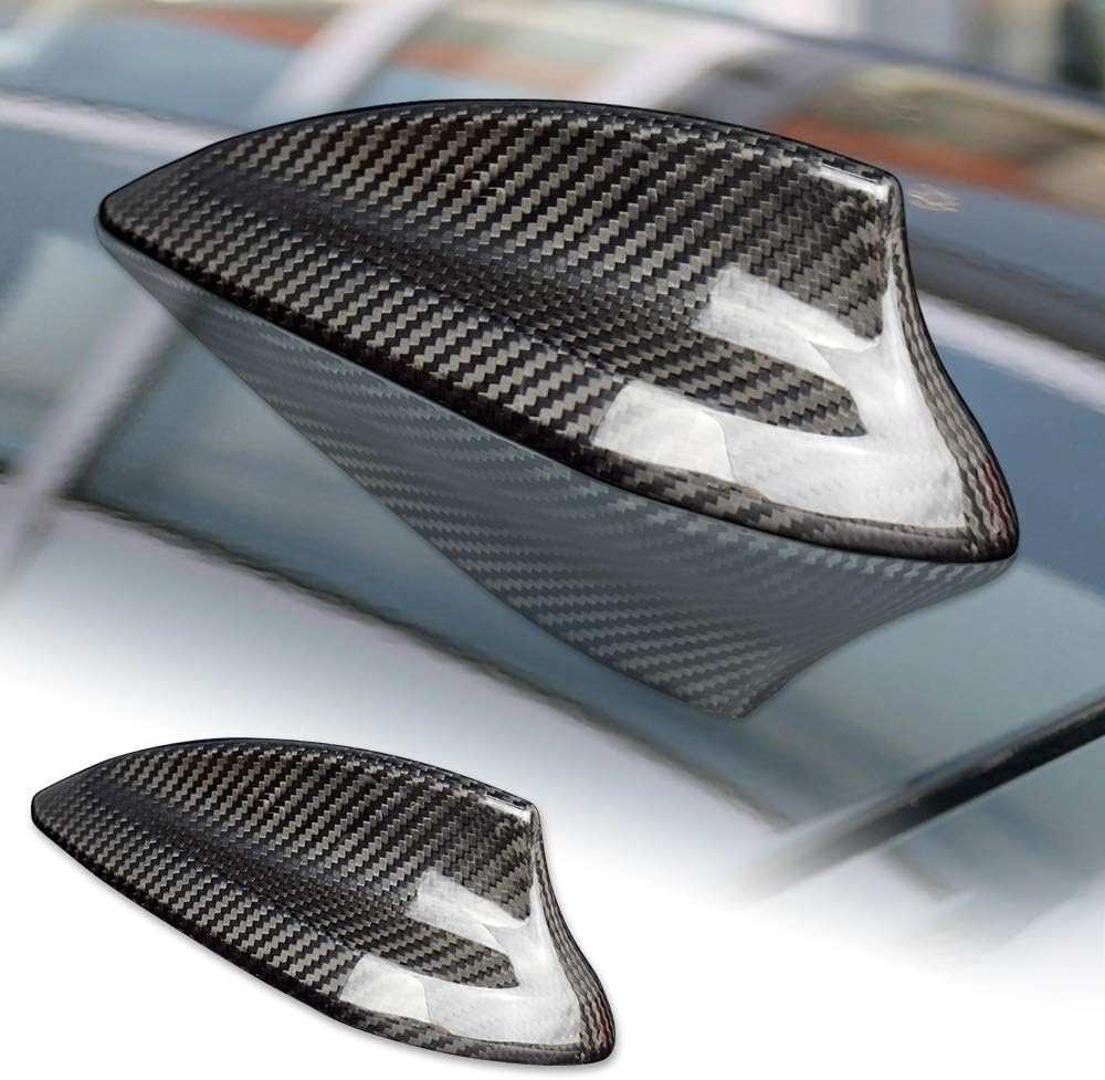 AIRSPEED Carbon Fiber Car Shark Fin Antenna Cover Radio Signal Base Sticker for BMW F22 F87 M2 F30 F35 F80 M3 G20 F32 F36 F82 M4 G30 G38 F90 M5 G11 G12 Accessories (Black)