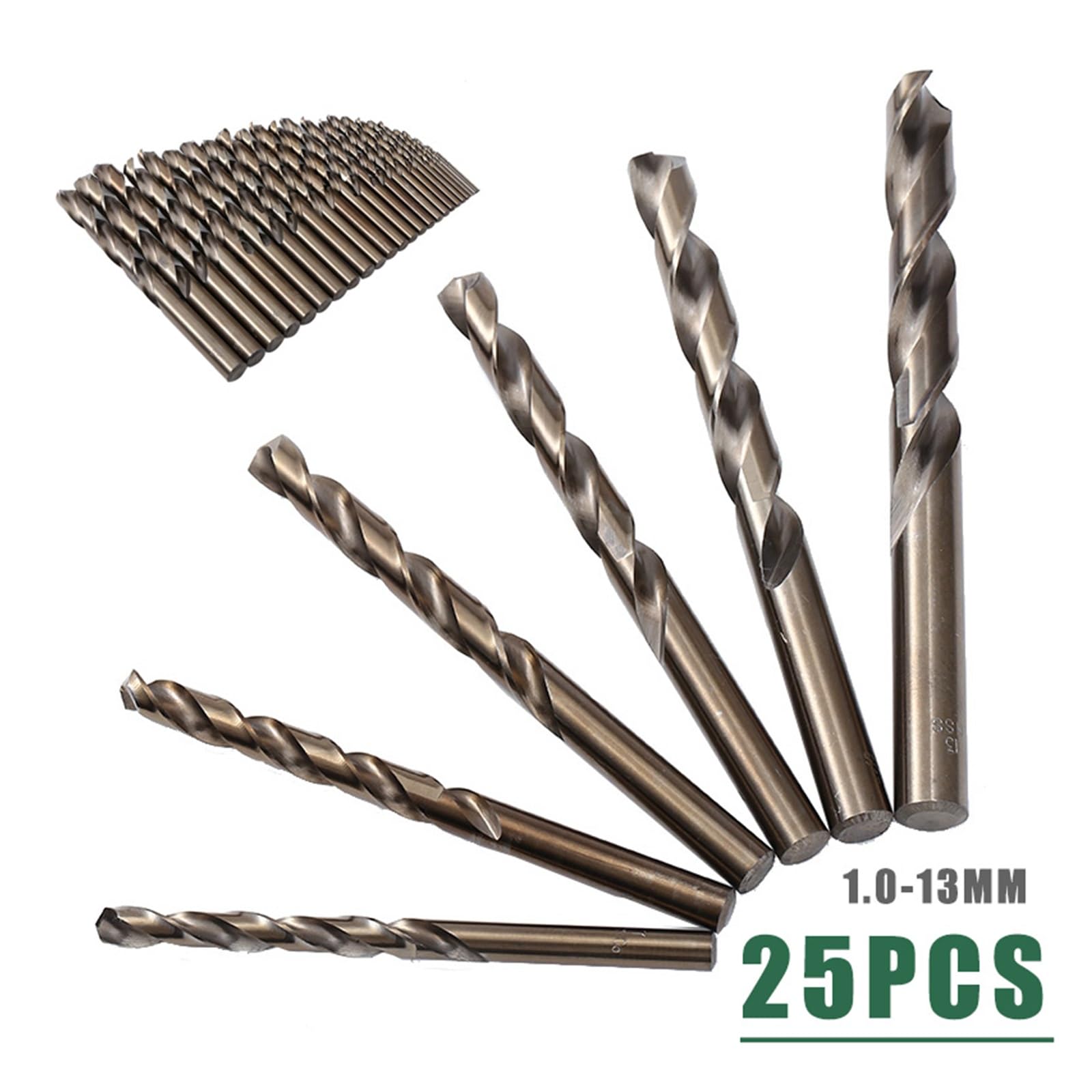 25 sztuk M35 wiertła kręte wiertło trzpień prosty Bit 1.0-13MM okrągły trzpień zestaw akcesoria do elektronarzędzi do wiercenia w metalu