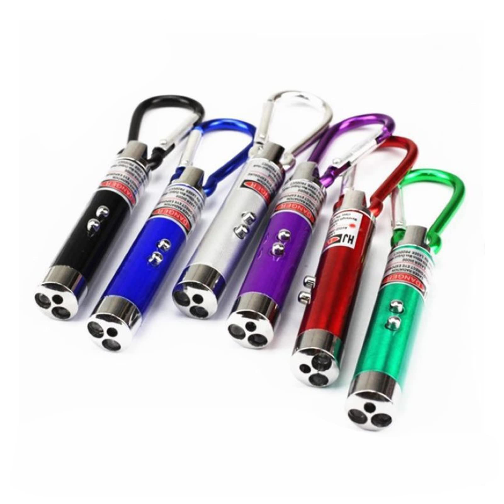 Beauenty Laser Pointer Game Led Strong Light Pen Keychain Flashlight Outdoor Infrared Teasing Cat Artifact Warning Flash-6PCS
