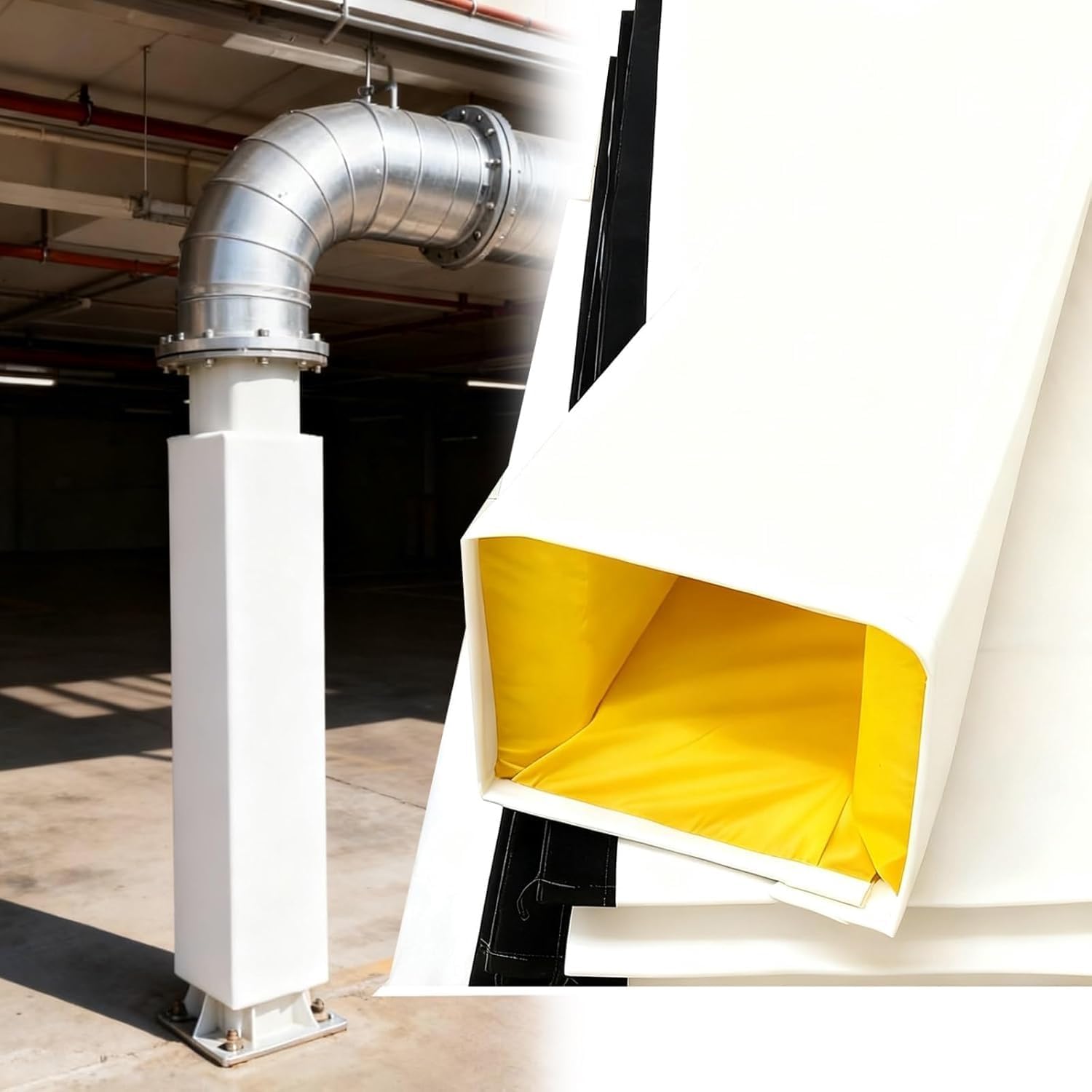 Basketball Pole Pad Square Pole Padding Safety Post Pads White, Soft Foam Padding to Wrap Around Pole(H 6ft/1.8m,6"X6"(15X15CM))