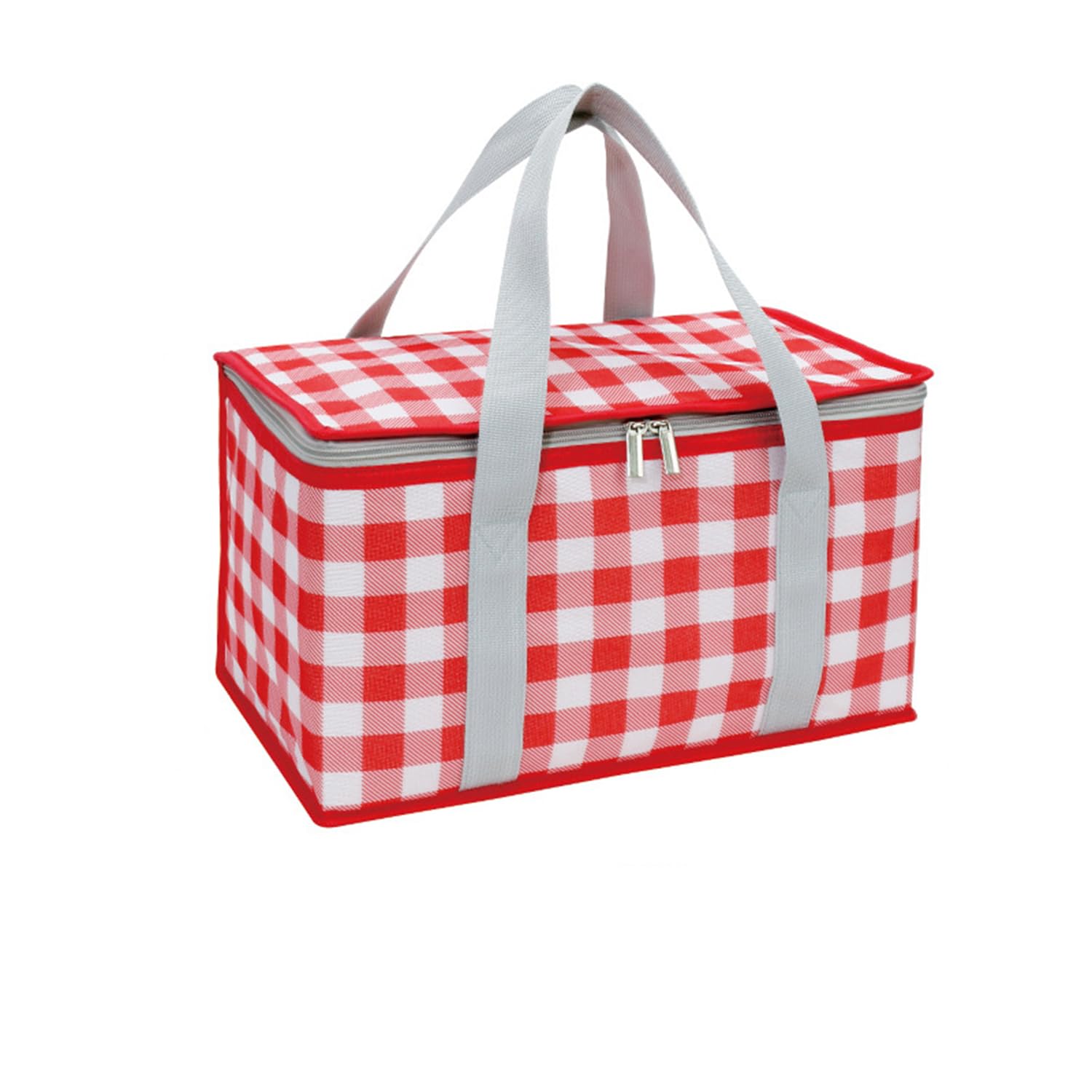 Kuber Industries Picnic Bag | Food Carrier Bag | Travel Camping Bags | Folding Camping Bag | Picnic Bag for Catering-Camping-Travel | Food Storage Bag with Handle | ZH018RD | Red