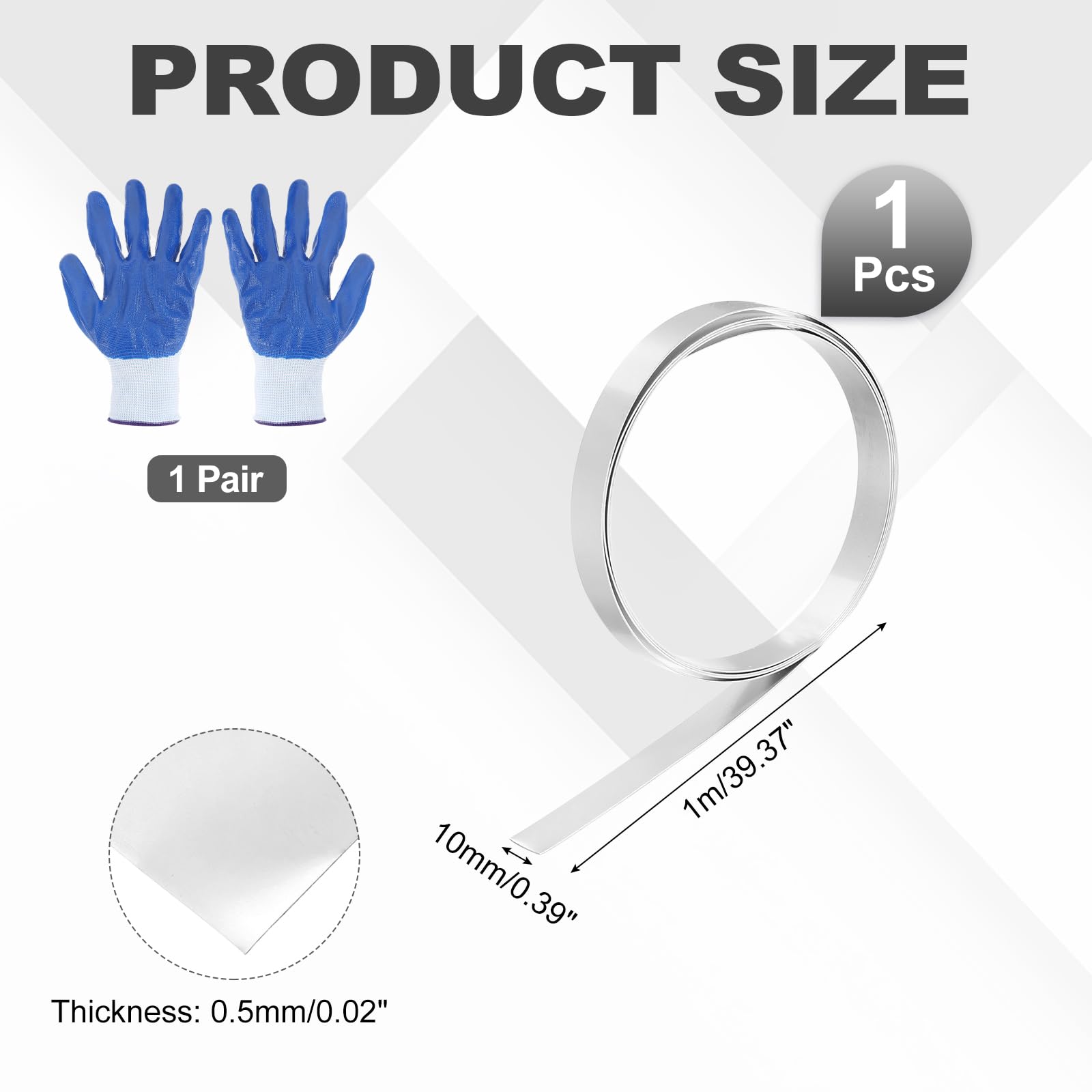 QUARKZMAN Lámina De Acero Inoxidable 304 Rollo De Papel De Aluminio 0.5mm X 10mm X 1m Tira Metálica Placa De Acero Inoxidable Lámina De Aluminio Para Equipo Electrónico De Cocina Tono