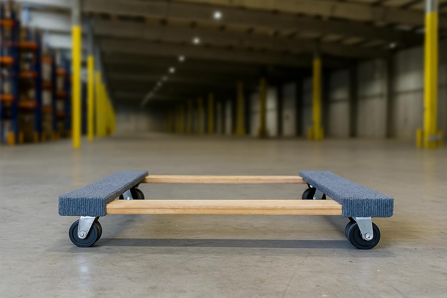 4 Wheel Dolly Hand Truck, Furniture Carpeted, 500Lbs Weight Load Capacity, Hardwood Carpet End Dolly, Moving Dolly with Wheels, 18"x30" with 3" Black Wheels