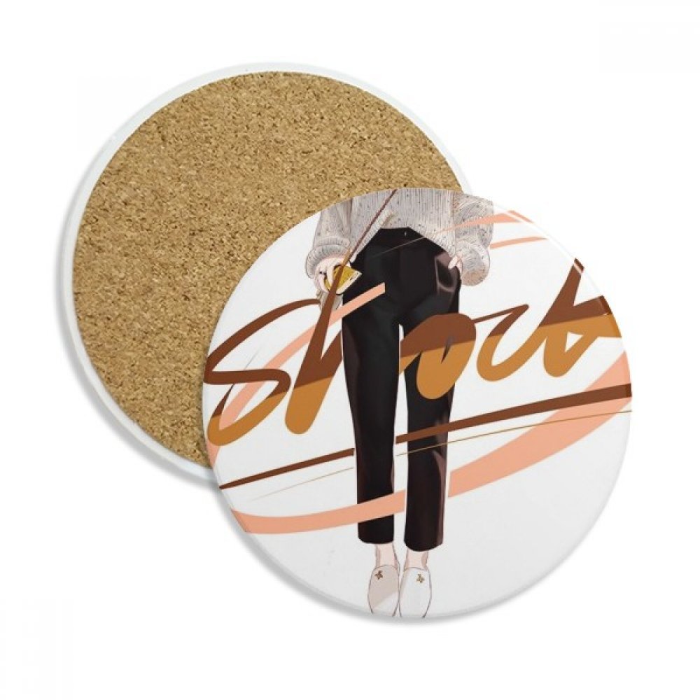 Coaster céramique Choc Fille x2 absorbant pour tasse