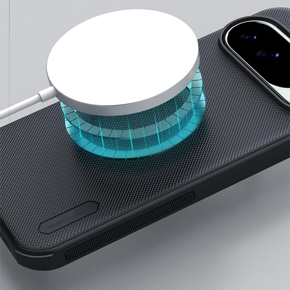 Magnetisch Hülle für Google Pixel 10 Pro/10 Pro XL/10, Ultradünne Gefrostet rutschfest Schutzhülle Drahtlose Aufladung Handyhülle,Schwarz,10 Pro XL