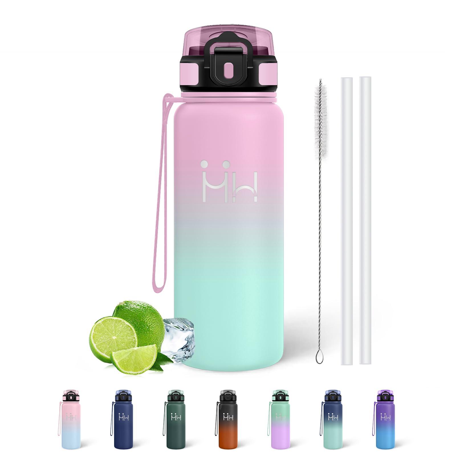 Mujigaga Insulated Water Bottle with Straw, 750 ml Leakless Water Bottle, Easy to Carry, Stainless Steel Water Bottles, BPA Free Gym Water Bottles for Work, Fitness, Cycling