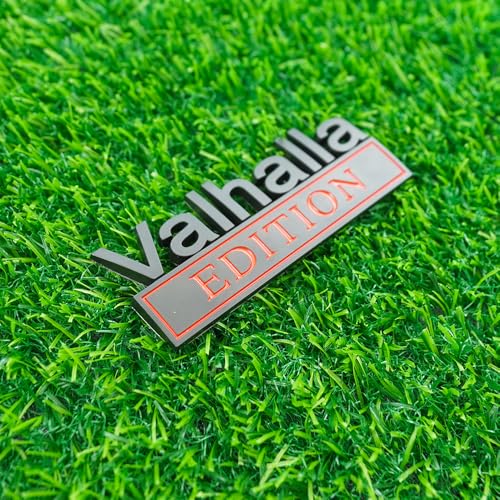 Image of Pair Set Vikings Valhalla Edition Emblem 3D Fender Badge Decal BumperSticker Nameplate for Universal Vehicle, Car, Truck, SUV Motorcycle Accessories Viking Seasons (Black Red)