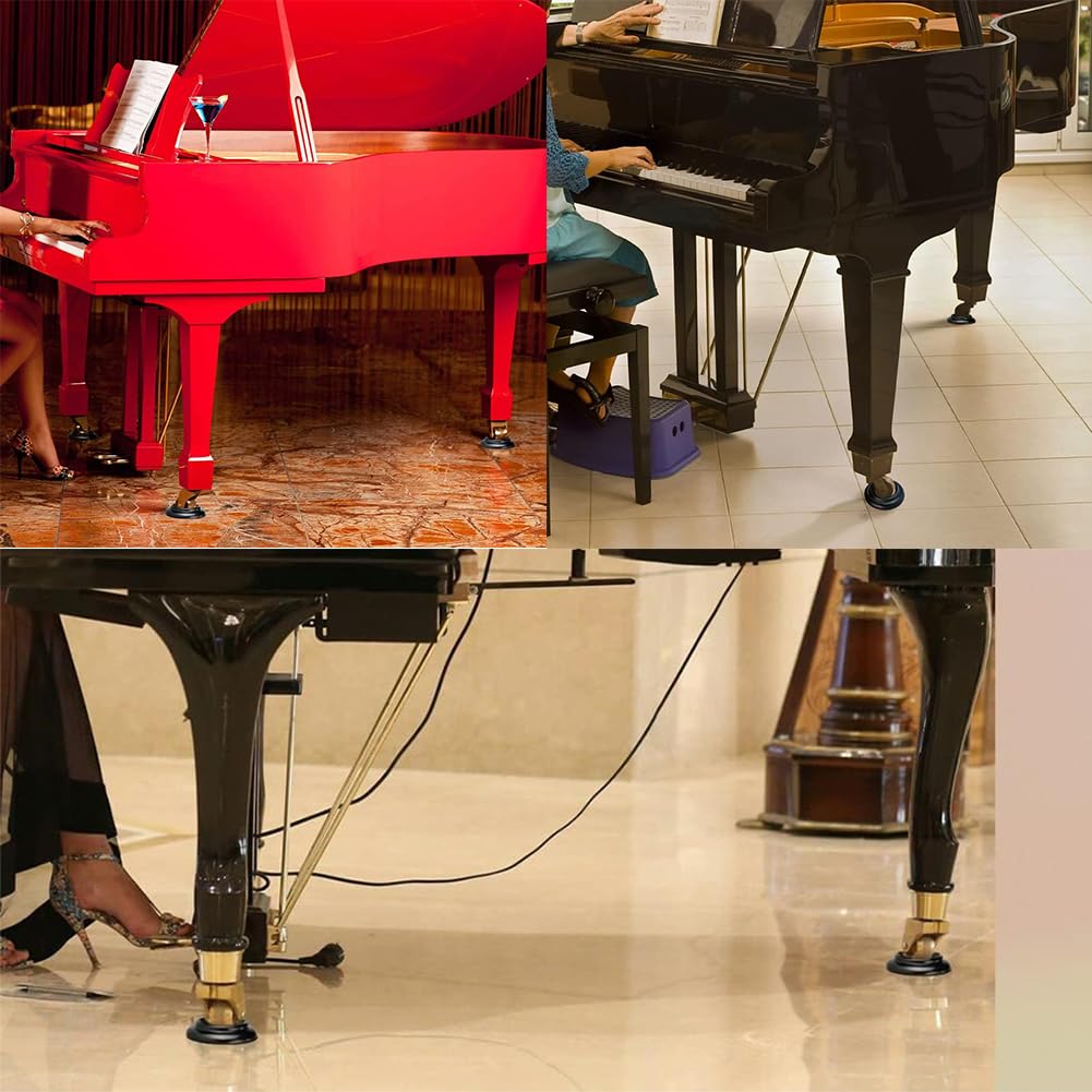 Protections de Sol Pour Piano, Patins Pour Roulettes, Caster Cups Pour Pieds, Insonorisé, Protège Les Sols, Carrelages et Tapis Des Dommages, 4 Pièces