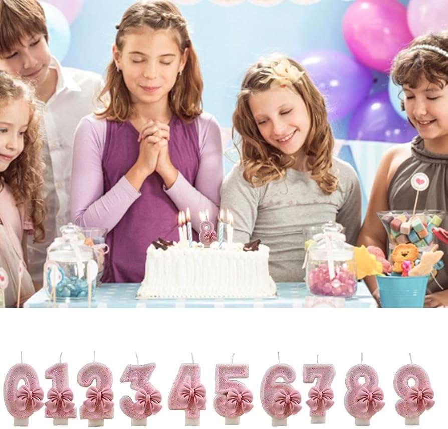 Amazon.co.jp: 誕生日ナンバーキャンドル、リボンデザインの