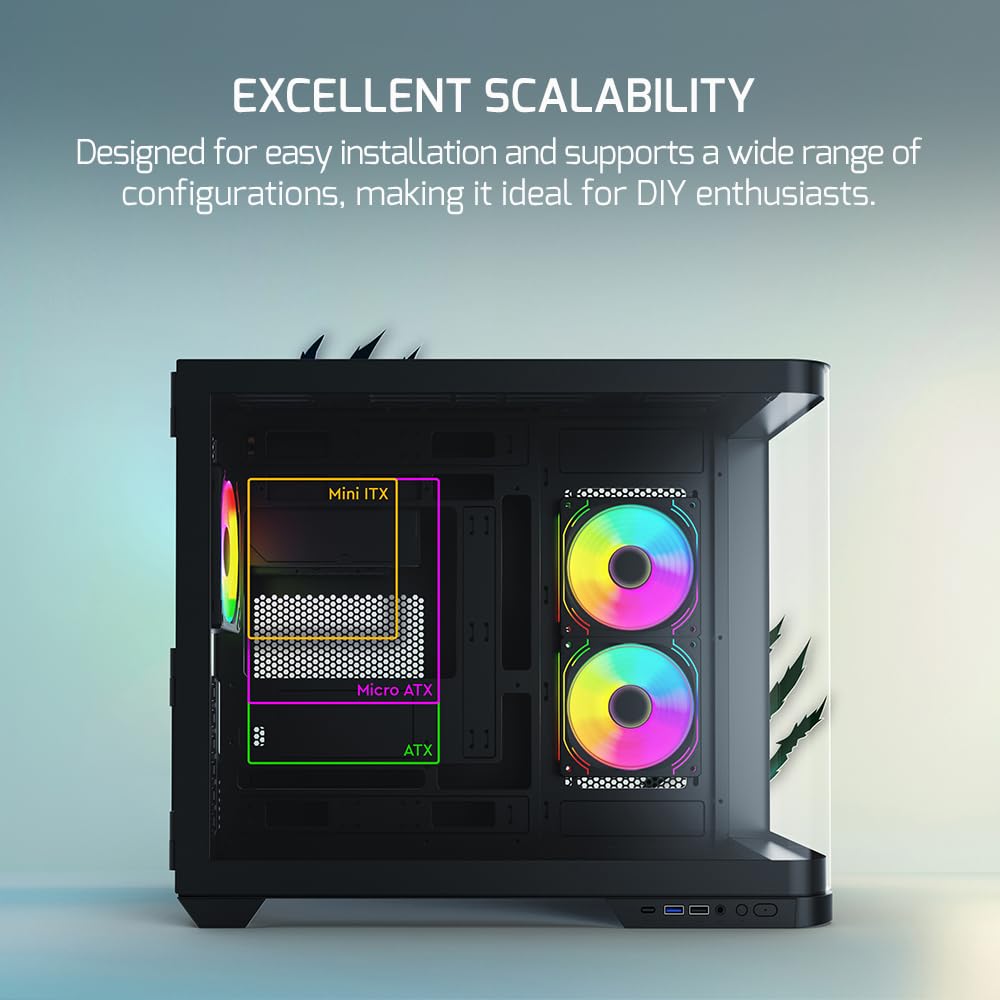 GAMEPOWER Vertex Curved Gaming Case con alimentatore di rete 80 Plus da 750
