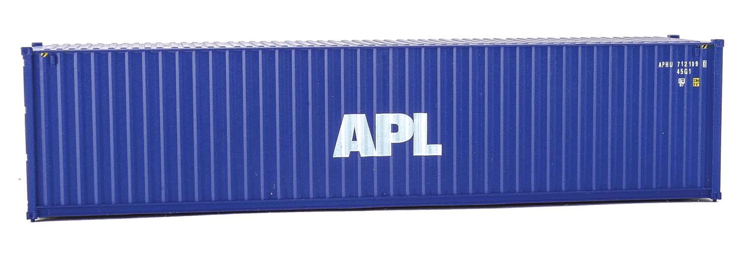 Walthers SceneMaster HO Scale Model of American President Lines APL (Blue, White) 40' Hi Cube Corrugated Side Container,949-8259