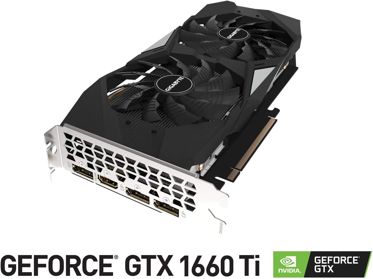 GIGABYTE GeForce GTX 1660 Ti Windforce OC 6G Graphics Card, front view