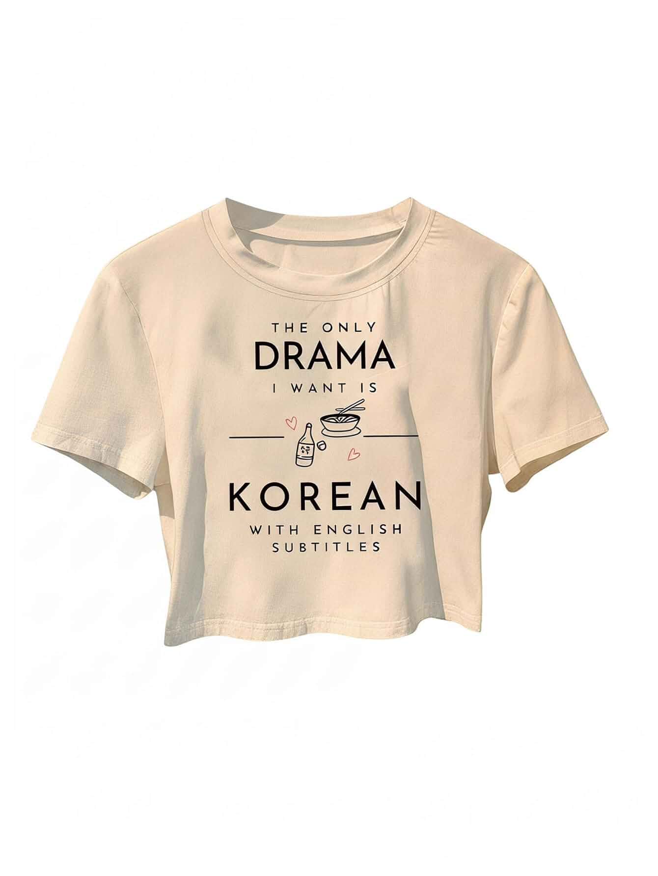 SweatyRocks Women's Y2k Letter Graphic Crop Tops Short Sleeve Summer Crew Neck T Shirts Short Sleeve