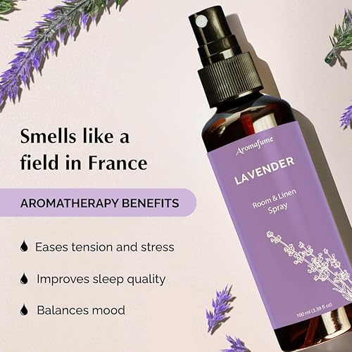 Miniatura 5 de Aromafume - Spray de lavanda para habitación, lino y almohada  3.4 fl oz3.38 onzas líquidas  con aceite esencial de lavanda puro  Spray de