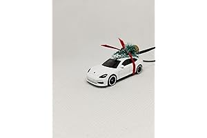 3" Christmas Ornament with Tree for Porsche Panamera White