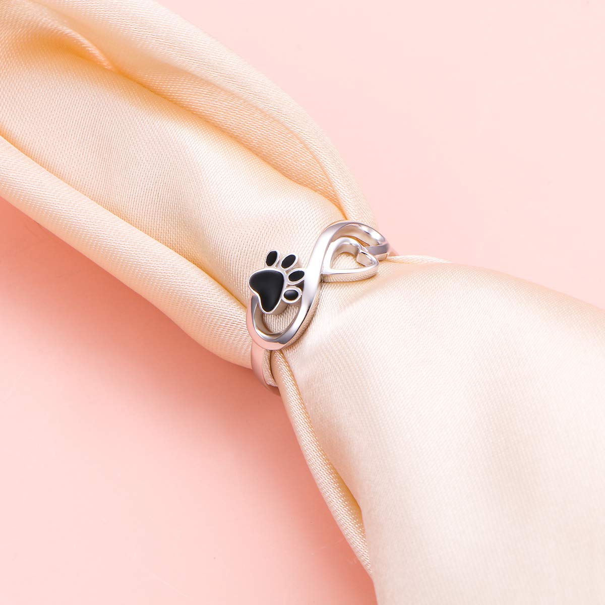 Bague en argent sterling pour femme et fille - Motif pattes de chat - Bijou pour les amoureux des animaux