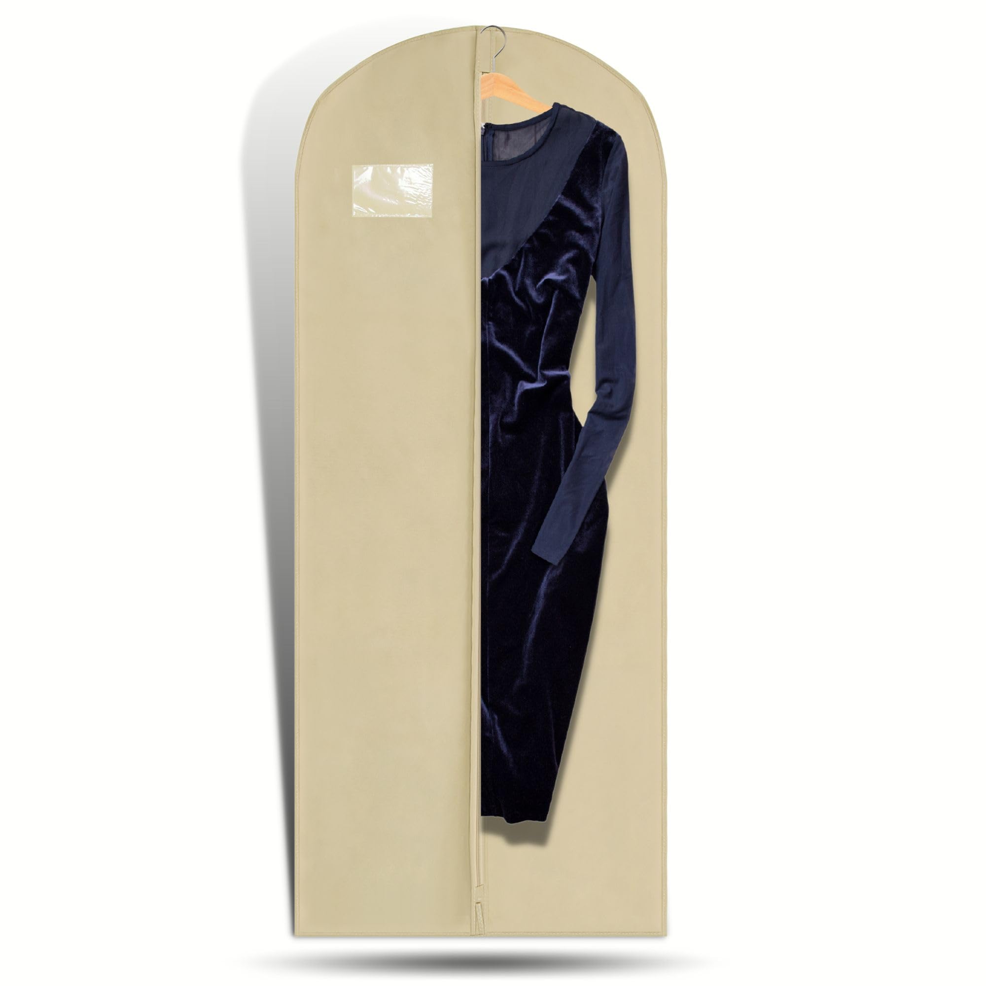 Hoesh UK Women Ivory 72 Inches Breathable Bridesmaids Long Zip Wedding Gown Dress Travel Storage Garment Cover Bag
