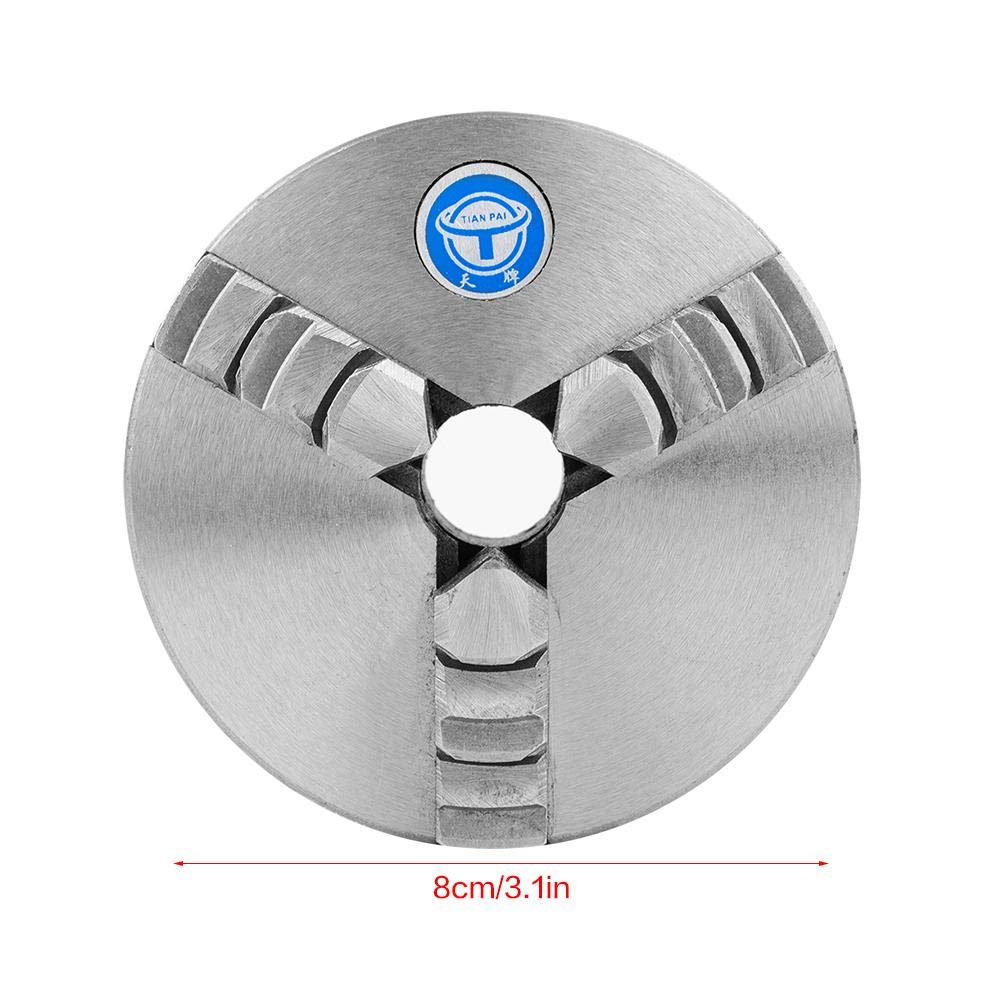 Uchwyt tokarski, k11 80 Lathe Chuck 80 mm uchwyt trójszczękowy, 3 szczęki samocentrujący metalowy uchwyt tokarski z wieloma akcesoriami do tokarek