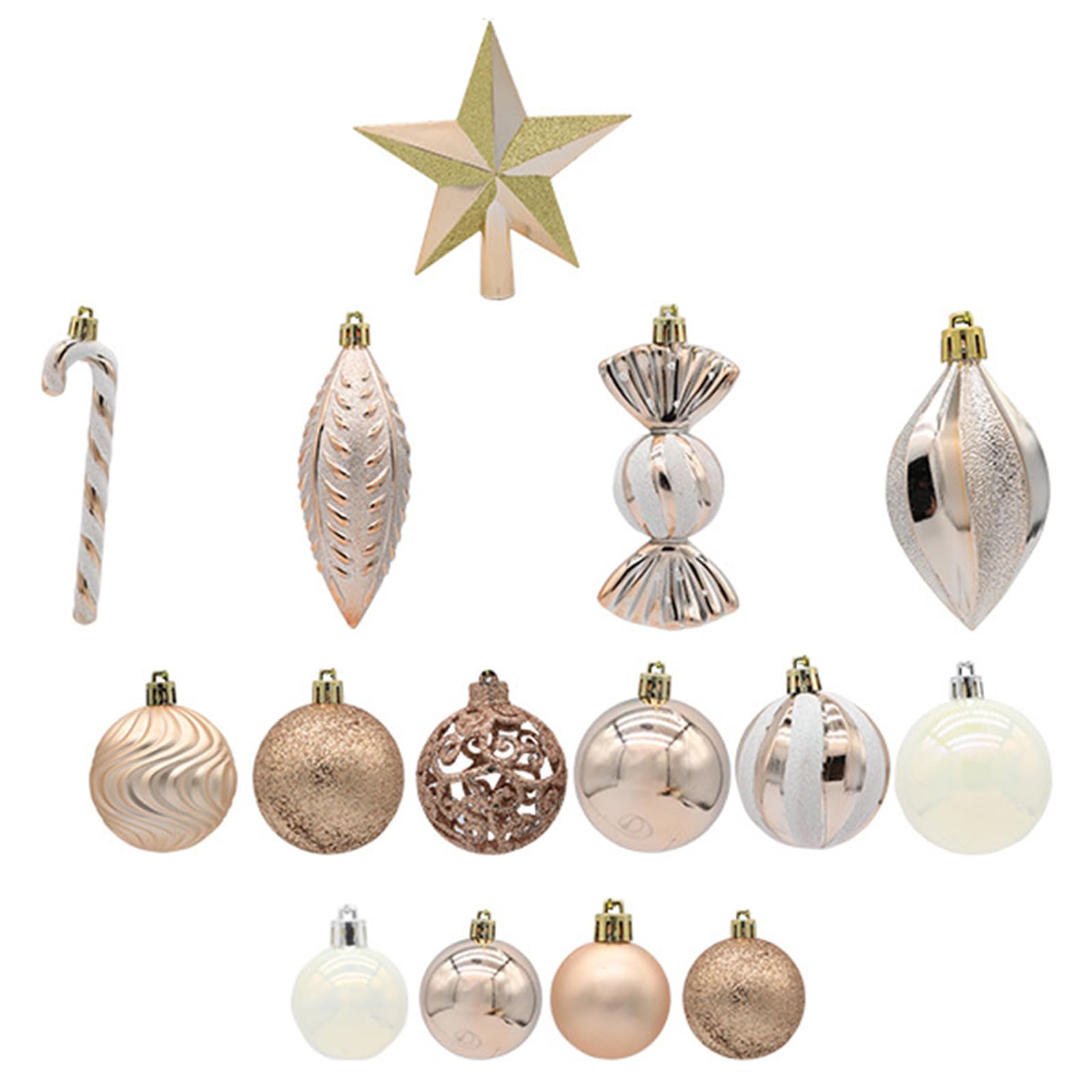 Elnwnnkc 40Pieces Tree Shatterproof Ornaments for Holiday and Party Decoration Tree Hanging Ornament Assortment Set Christmas Ball Ornaments