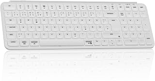 Keychron B2 Pro Ultra-Slim kabellose Tastatur QWERTZ, 2,4 GHz & Bluetooth 5.2, bis zu 1200 Stunden Akkulaufzeit, programmierbar mit ZMK/Launcher, kompatibel mit Mac/Windows/Linux – Elfenbeinweiß