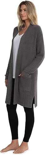 Miniatura 6 de Barefoot Dreams CozyChic Lite - Suéter largo de fin de semana para cardi, manga larga, Neutro
