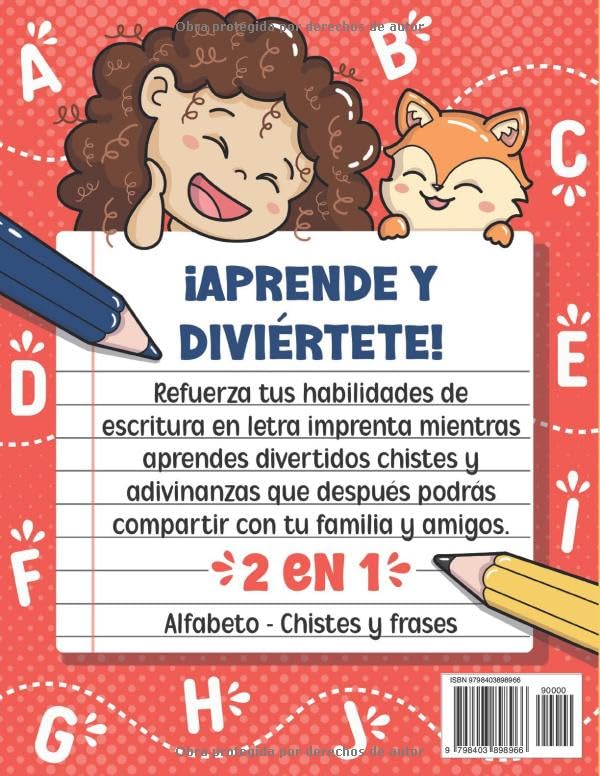 Cuaderno de Practica de Caligrafia en Letra Imprenta con Chistes: 100 chistes para practicar y mejorar la caligrafia en letra imprenta | Repasa, ... divertidas para ninos (Spanish Edition) - Image 2