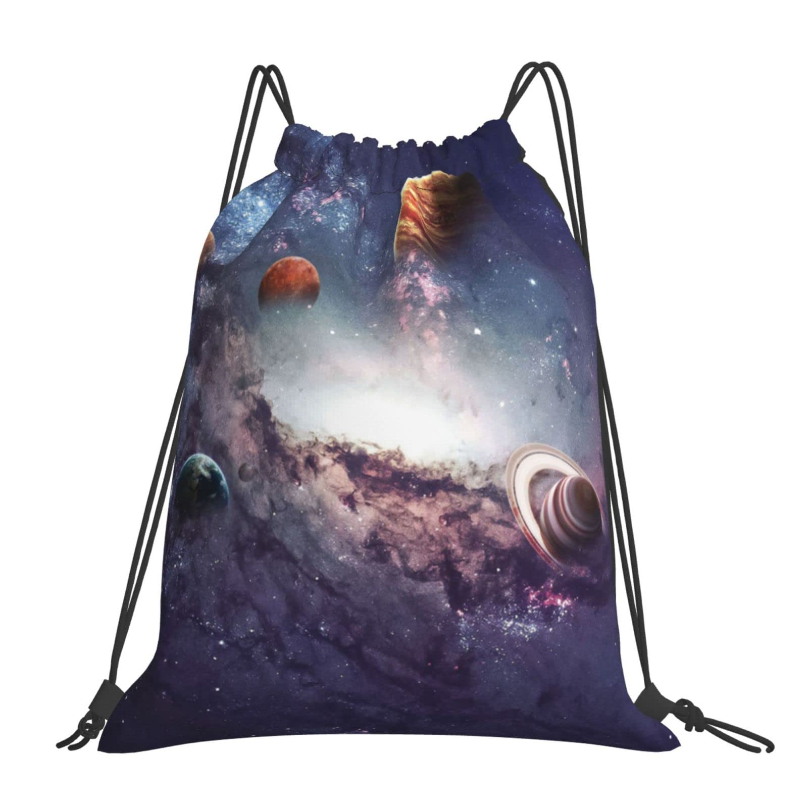 BAAROO Spring Green Grass Drawstring Bags Gym Bag String Bag Unisex Suitable For Travel Sports Fitness-The Solar System-One Size