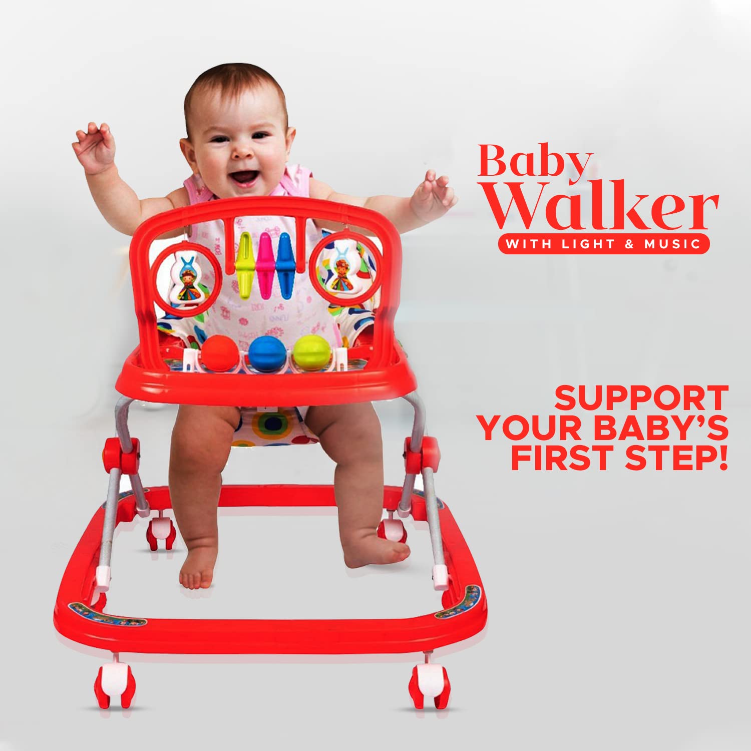 Dash Baby Walker Kids Activity Rattle Toys With Toybar Safe