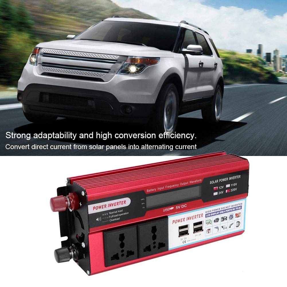 Convertitore di Tensione 1500W,Power Inverter 12V 220V, Premio Avec Allume Cigare, 4 Porte USB, Invertitore di Tensione per Auto,Camper