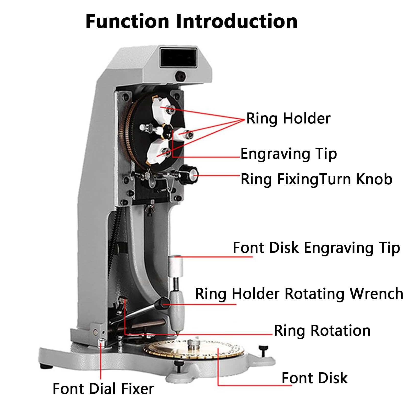 Machine de gravure de bague intérieure pour bijoux, gravure rapide et précise de 1,5 mm à 2,0 mm, idéale pour la personnalisation de bagues personnalisées