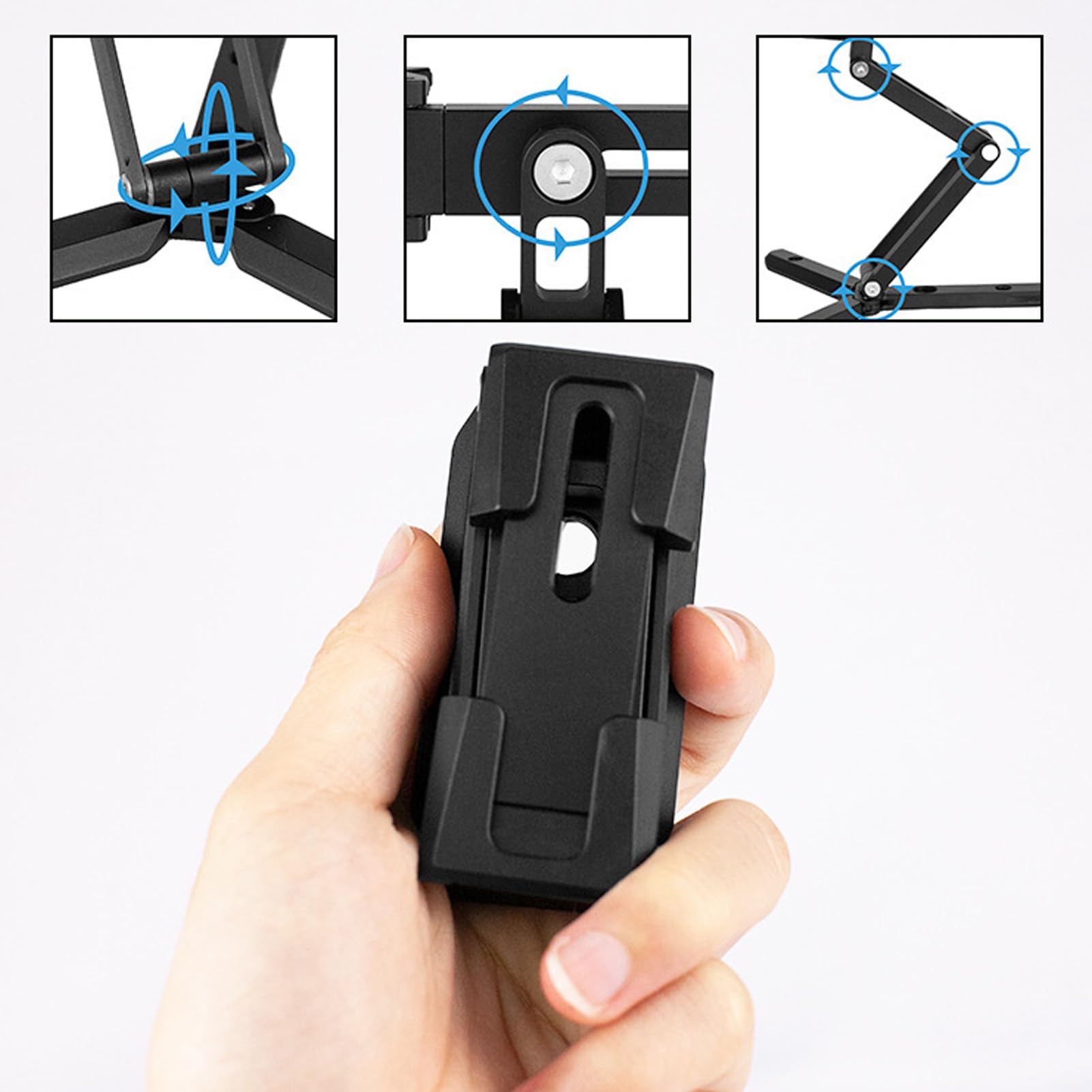 Cyrank Supporto per Treppiede per Telefono, Supporto per Treppiede Pieghevole per Telefono Cellulare in Lega di Alluminio Adattatore per Treppiede per Smartphone Supporto per Supporto per Treppiede