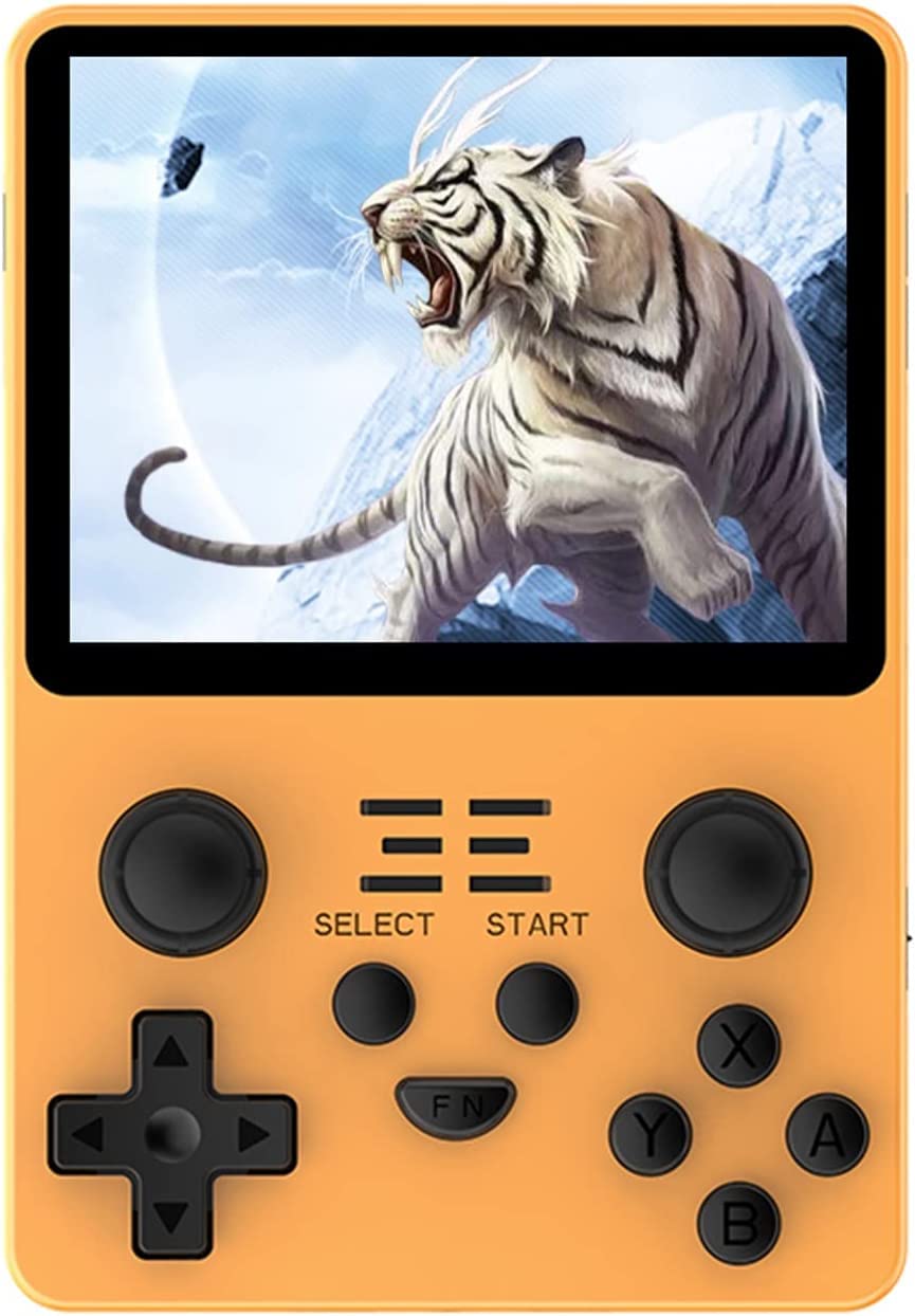 RGB20S Console con 20000 Giochi preinstallati, Gioco Retrò portatile, funzione Salva e carica.-Yellow||128G