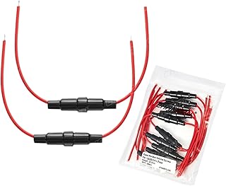 10 PCS 5x20 Inline Glass Car Fuse Box Bracket Screw Tube Box Fuse Bracket 24V 250V 125V AC 12V 3amp 5x20mm 22 AWG Wire