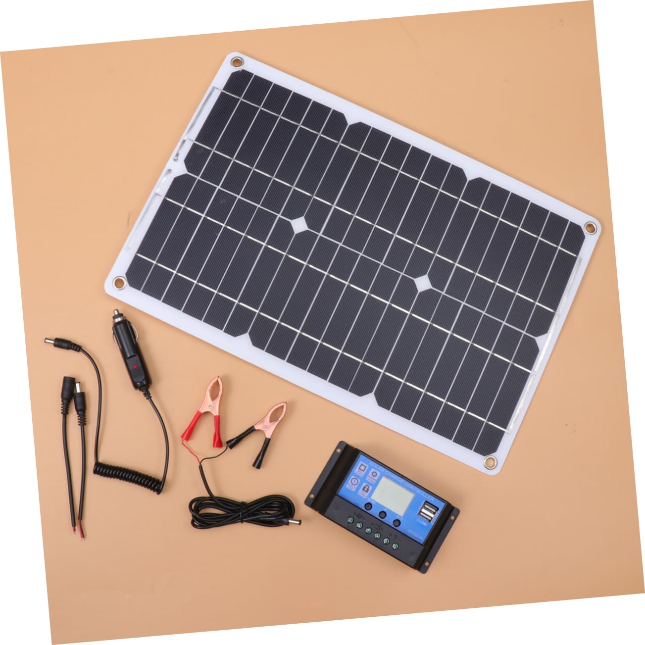 18w Paneles Solares Portátiles Silicio Monocristalino Con Controlador Cargador Solar Para Exteriores Panel De Células Solares Para Batería De Automóvil