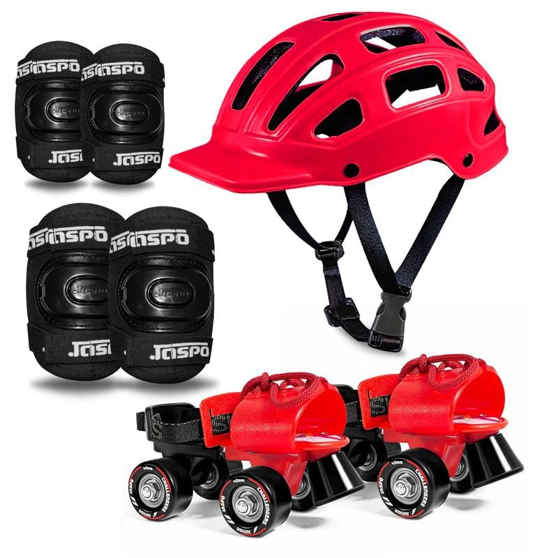 Jaspo Junior Marshal Trainers Adjustable Roller Skates Combo (Skates + Helmet + Knee & Elbow Guards) - Upto 5 Years | Academy & School Level Skating (Junior-Red)-picture-13