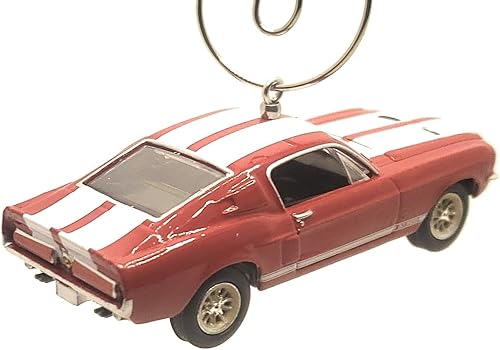 Miniatura 2 de Adorno de Navidad para Shelby GT-500 1967 Rayas Rojas Blancas