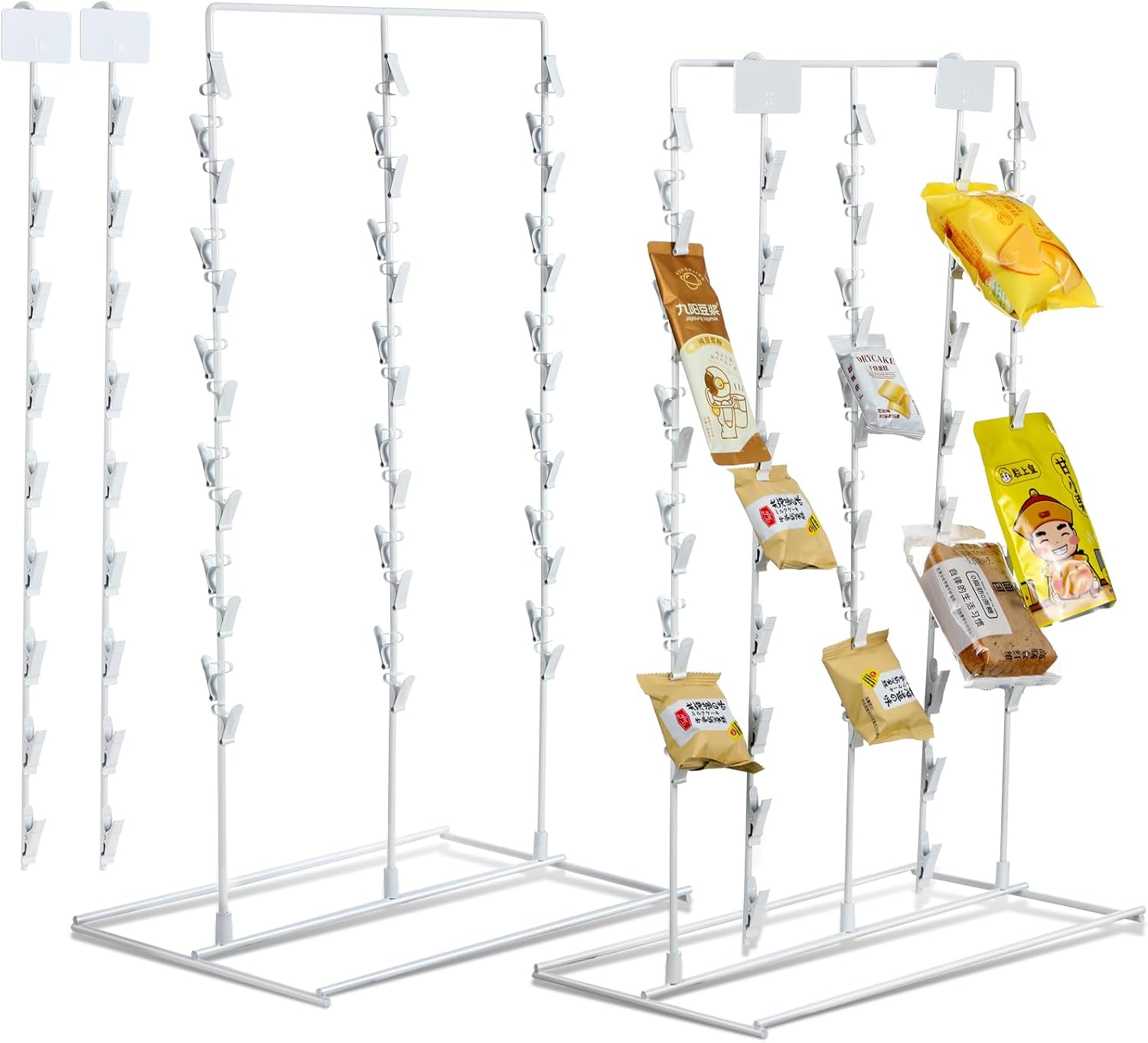 Geetery 2 Pcs Potato Chip Rack Display Stand 3 Row Candy