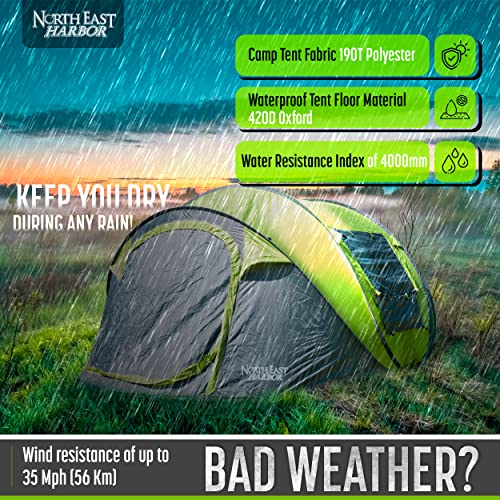 Carpa plegable ligera resistente al agua para 4 personas miniatura 3